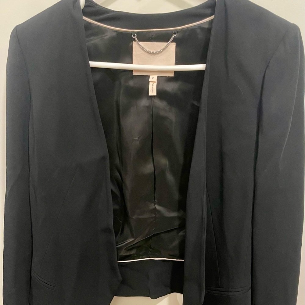 Rebecca Taylor Black Crepe Lapel Jacket Size 2